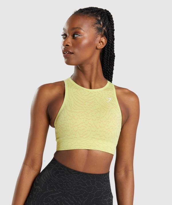 Damske Športové Podprsenky Gymshark Adapt Animal Seamless Žlté | GF3056874